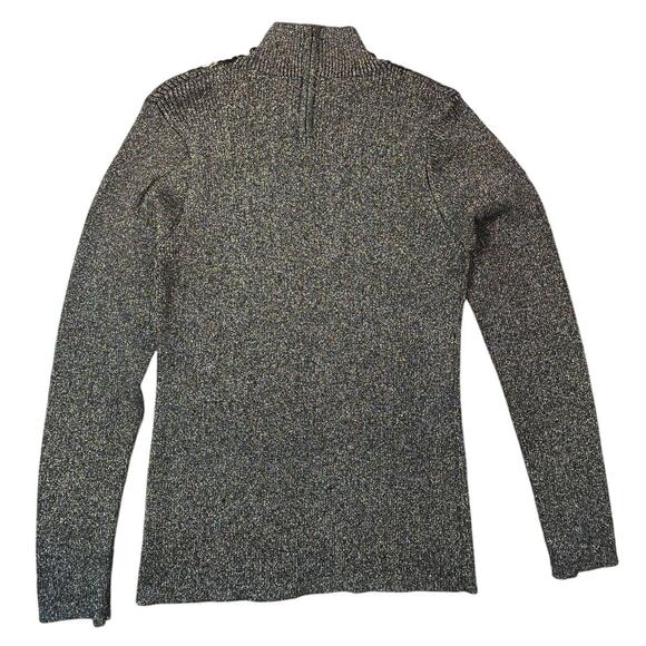 Investments Petites Jeweled Mock Turtle Neck Sweater Large Petite Black NWT - Picture 3 of 10